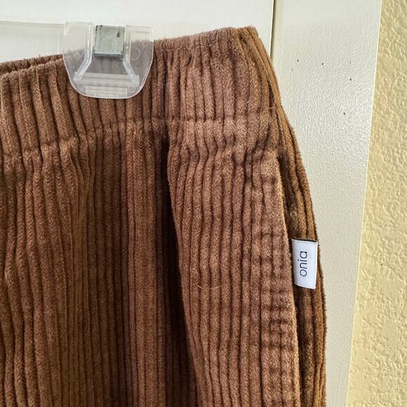 Onia Men’s Pull On Elastic Waisted Corduroy Cotton Pant Pocket Size Large Brown - Picture 4 of 6